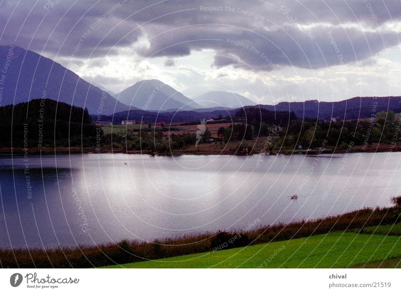 seascape Lake Reflection Clouds Mountain Thunder and lightning Alps Fog Water