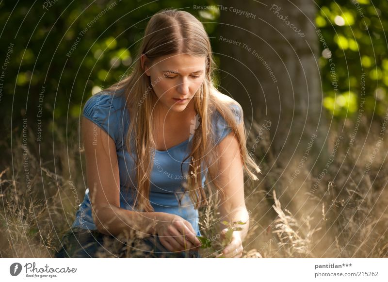 Bosquelina Human being Feminine Young woman Youth (Young adults) Woman Adults 1 18 - 30 years Nature Plant Summer Beautiful weather Forest Blonde Long-haired