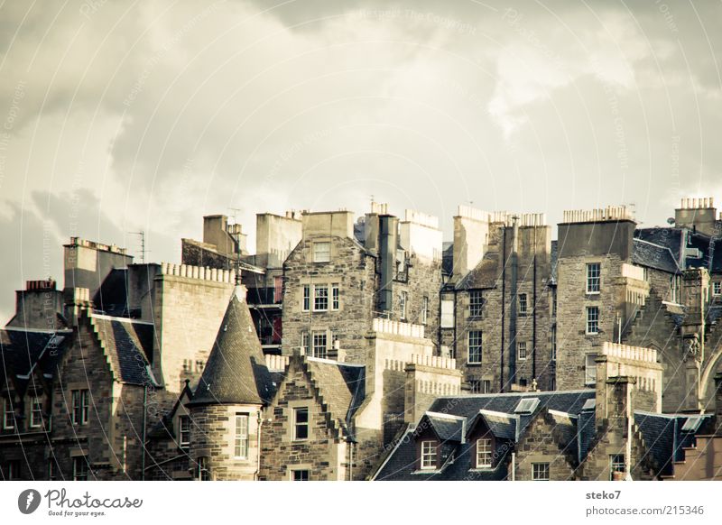 Dream job: chimney sweeper Old town House (Residential Structure) Roof Chimney Near Retro Town Penthouse Edinburgh Narrow Neighbor Subdued colour Exterior shot