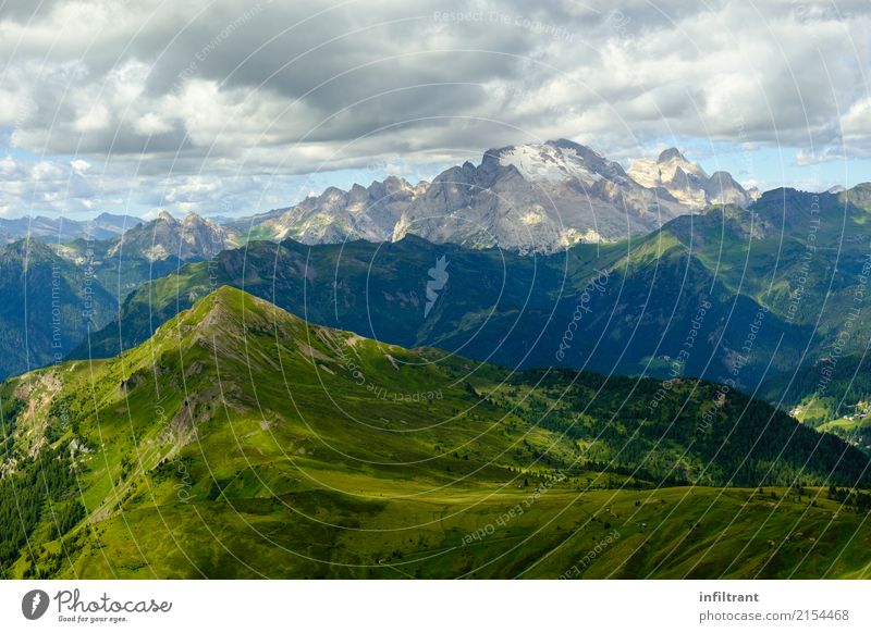 in the Dolomites Vacation & Travel Mountain Hiking Landscape Clouds Summer Meadow Alps Peak Italy Esthetic Gigantic Infinity Natural Beautiful Blue Gray Green