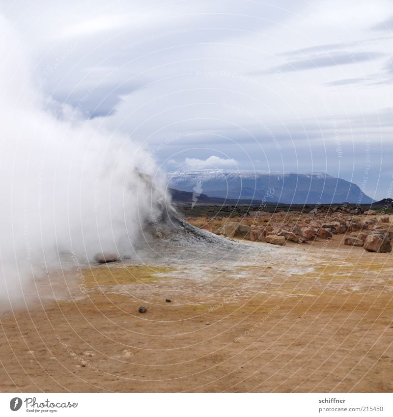 chimneys Rock Mountain Volcano Hot Chimney Volcanic Hydrogen sulfide Sulfur spring Steam Landscape Elements Fire Sand Stone Hot springs Nature Force of nature