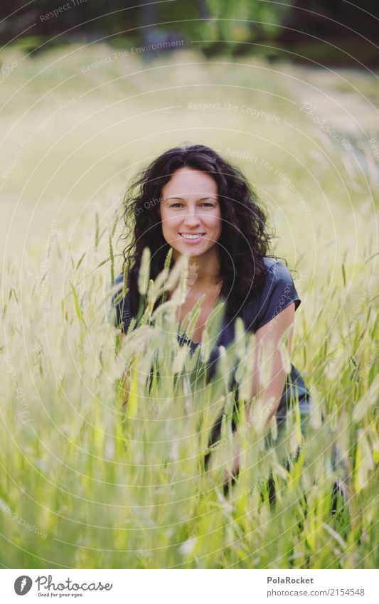 #A# Walk In The Park V Art Esthetic Woman Field Green Face of a woman Exterior shot Nature Colour photo Multicoloured Detail Experimental Abstract Deserted