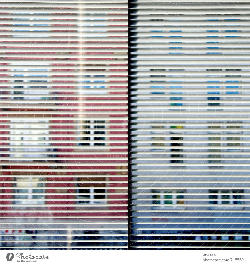 spy Building Window Venetian blinds Line Observe Exceptional Curiosity Interest Discover Surveillance Voyeurism Colour photo Pattern Deserted Vista Window pane