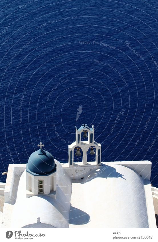 holy water Vacation & Travel Sky Clouds Beautiful weather Rock Volcano Ocean Mediterranean sea Aegean Sea Island Santorini Greece Cyclades Village Old town