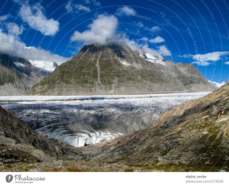 Aletsch Glacier Nature Landscape Sky Climate change Beautiful weather Blue Brown Uniqueness Freedom Cold Environment Change Interlaken virgin yoke Colour photo