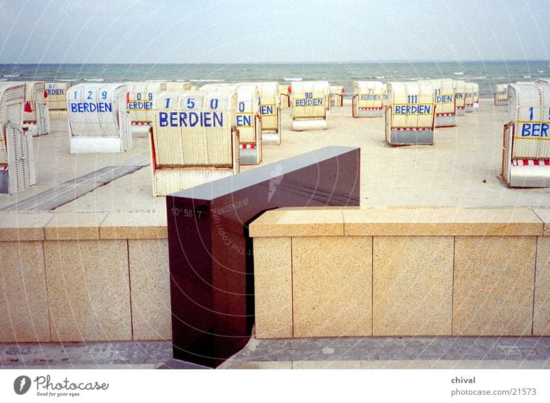 degree of longitude Ocean Beach Promenade Sea promenade Europe Coast Beach chairs. mark Geography