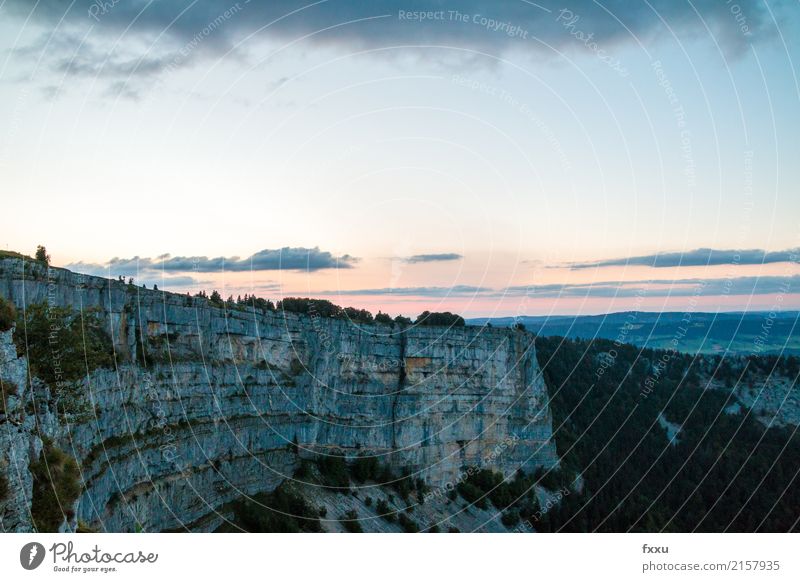 Creux Du Van Rock Creux du Van Switzerland Mountain Evening Twilight Gigantic Dusk Wall of rock