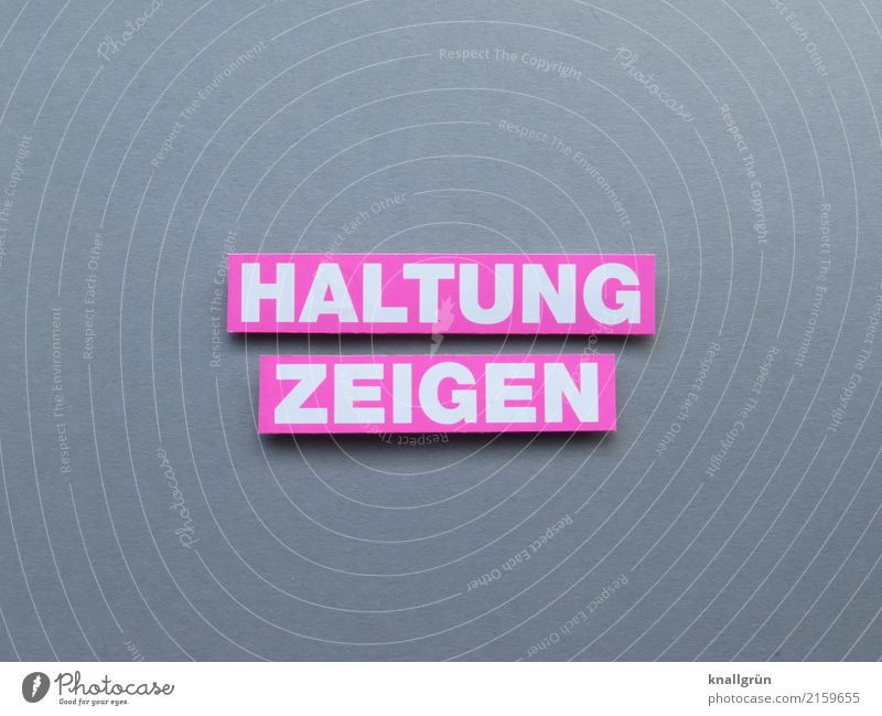 HOLD SHOW Characters Signs and labeling Communicate Sharp-edged Gray Pink White Emotions Moody Self-confident Power Brave Humanity Solidarity Responsibility