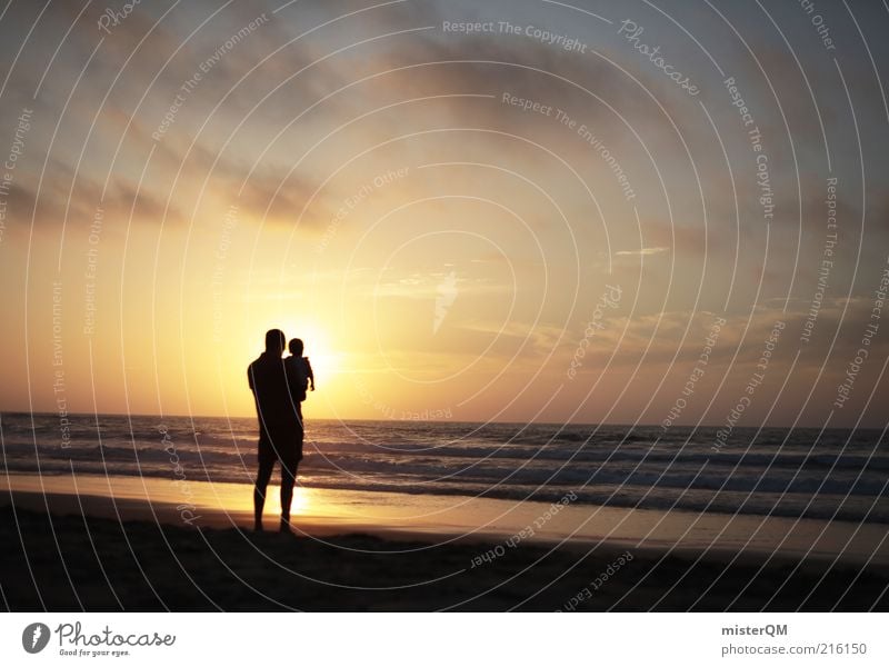 Generations. Esthetic Beach Symbols and metaphors Father Paternal instinct Child Eternity Timeless Mount Eden Ocean Safety (feeling of) Peace Human being Idyll