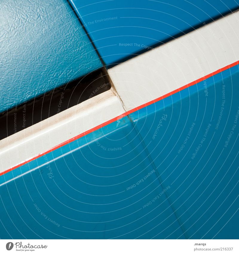 straight Style Design Metal Line Stripe Esthetic Simple Blue Red White Arrangement Positive Colour photo Detail Copy Space bottom Azure blue Background picture