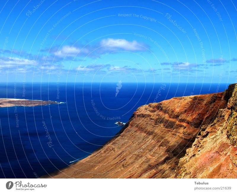 Rocky coast on Lanzarote Coast Ocean Blue Water Sand