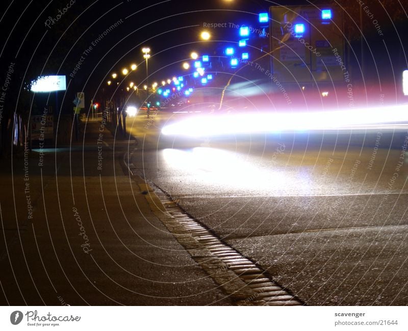 night rescue Night Dark Light Long exposure Ambulance Stripe Rescue Emergency Blue Car Street