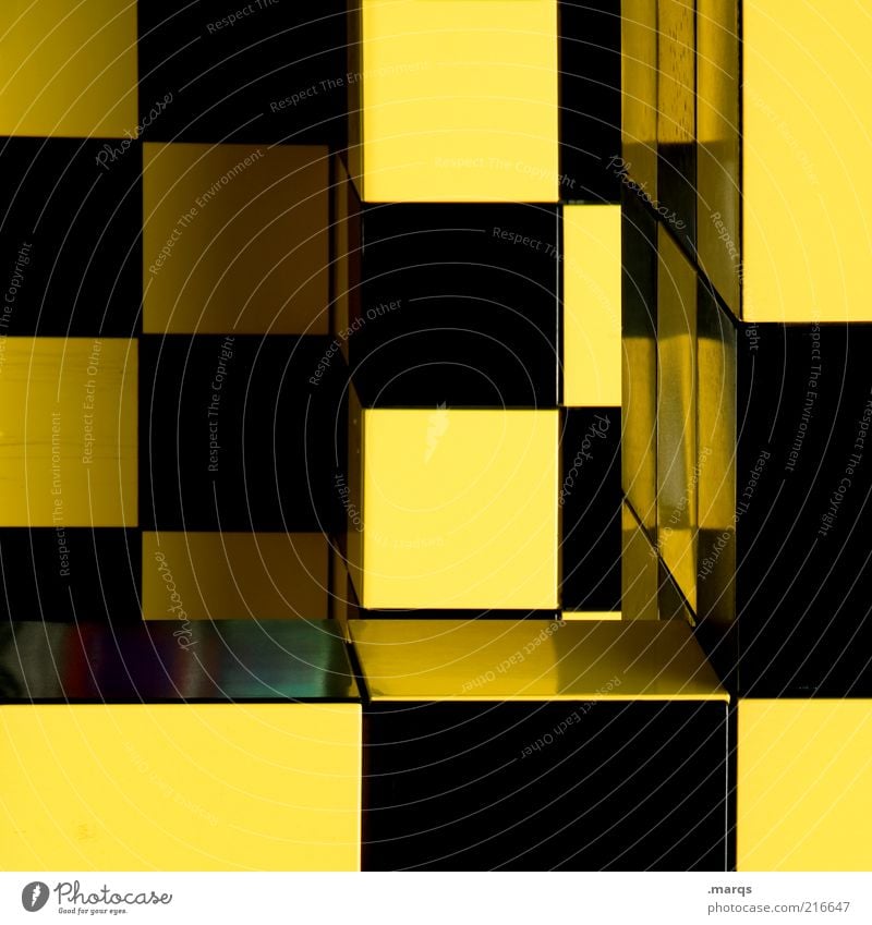 pattern Style Design Architecture Plastic Exceptional Sharp-edged Uniqueness Yellow Black Colour Idea Complex Creativity Arrangement Perspective Whimsical