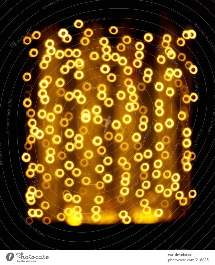 Christmas illumination Glittering Yellow Gold Black Anticipation Light (Natural Phenomenon) Fairy lights Catadioptric system (effect) Blur Colour photo