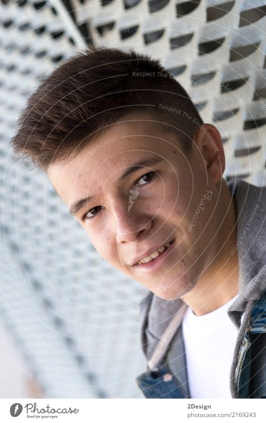 Portrait of Handsome teenage boy outdoors Lifestyle Joy Happy Leisure and hobbies Human being Boy (child) Man Adults Youth (Young adults) Teeth Smiling