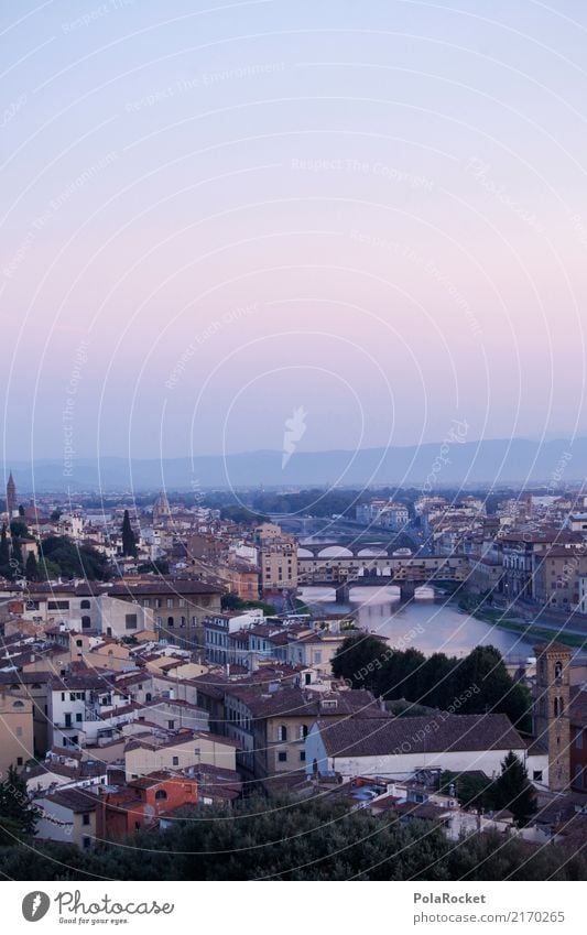 #A# Bridges of Florence Art Esthetic Town Romance Italy Colour photo Subdued colour Exterior shot Deserted Copy Space left Copy Space right Copy Space top