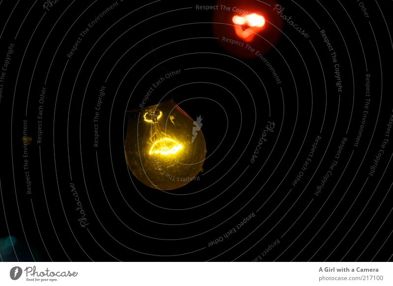 Black, red ..... Yellow Electric bulb Glass Illuminate Multicoloured Gold Red Center point Wire Decoration Suspended Hang Point of light Isolated Image