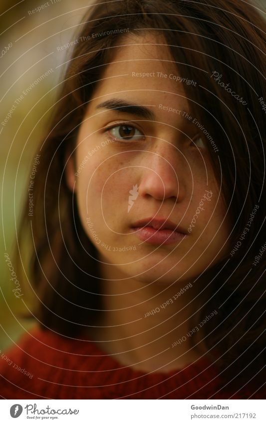 longing Human being Feminine Young woman Youth (Young adults) Woman Adults Face 1 Moody Looking Beautiful Sensitive Colour photo Twilight Shallow depth of field