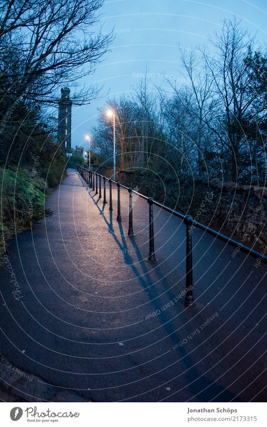 Ascent to Calton Hill, Edinburgh Environment Adventure Fear Effort Contentment Loneliness Expectation Mysterious Dream Sadness Lanes & trails Target Scotland