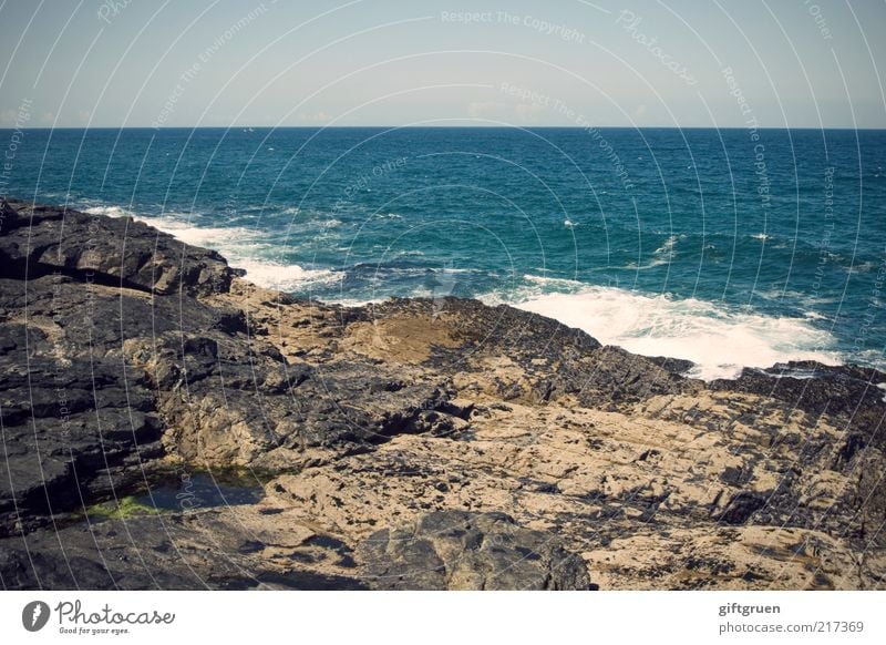 cornish cliffs Environment Nature Landscape Elements Water Sky Cloudless sky Climate Weather Beautiful weather Rock Waves Coast Ocean Island Natural Blue