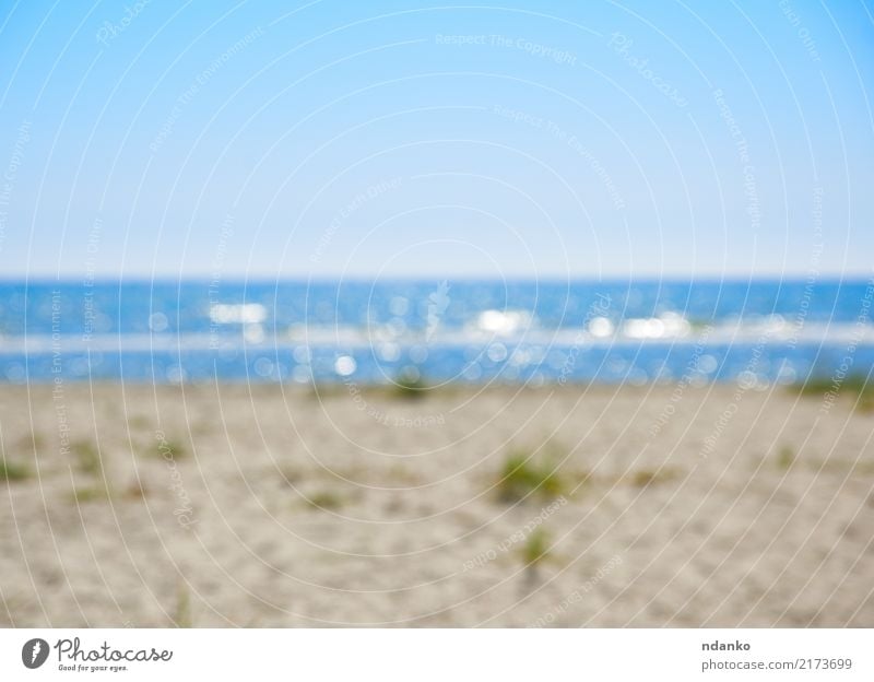 sea landscape Landscape Sand Water Sky Horizon Summer Coast Beach Blue Colour photo Deserted Copy Space top