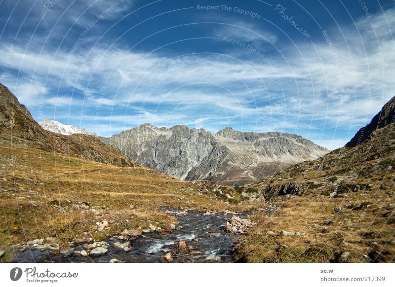 Plateau (Antholz [4]) Environment Elements Clouds Summer Beautiful weather Alps Mountain high gall Antholzer valley Staller Saddle Infinity Blue Gold Calm