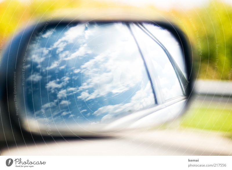 Sky over the motorway Environment Clouds Sunlight Summer Climate Beautiful weather Transport Means of transport Passenger traffic Motoring Highway Car