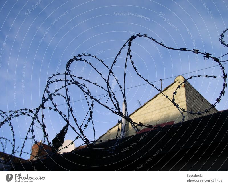 unwelcome Backyard Barbed wire Snapshot Industry North-East England Middlesborough