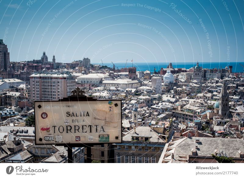 Genoa Skyline 1 Vacation & Travel Trip Sightseeing City trip Summer Summer vacation Port City House (Residential Structure) Maritime Town Salita della Torretta