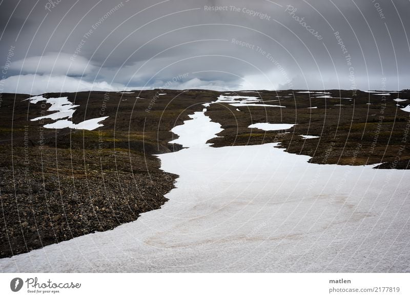 Icelandic spring Nature Landscape Plant Sky Clouds Horizon Spring Weather Wind Snow Moss Rock Mountain Deserted Dark Natural Blue Brown Gray White Westfjord