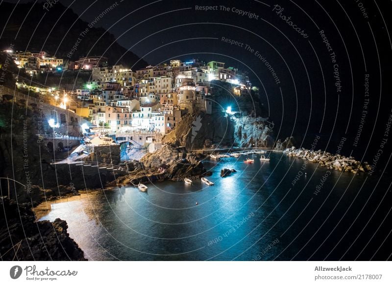 Cinque Terre 5 Colour photo Exterior shot Night shot Artificial light Long shot Vacation & Travel Tourism Trip Sightseeing City trip Summer Summer vacation