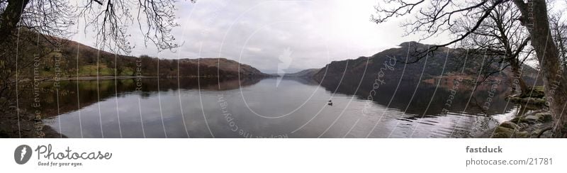 Lake view (Panorama) Lake District National Park Great Britain England Panorama (View) Water Mountain Large Panorama (Format)