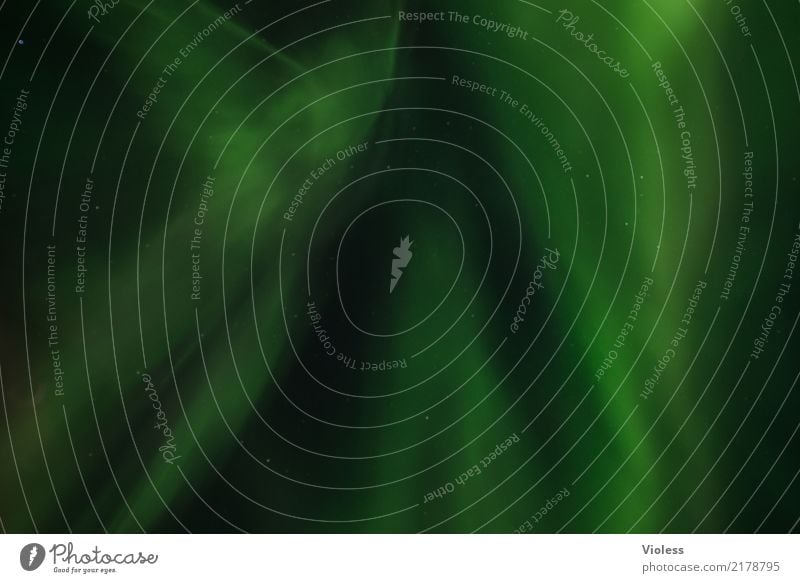 green night Nature Sky Clouds Night sky Aurora Borealis Exceptional Infinity Humble Mysterious Surrealism Light Shadow Contrast Light (Natural Phenomenon)