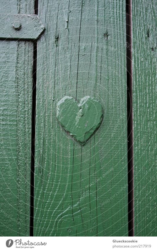 the door to happiness House (Residential Structure) Valentine's Day Hut Manmade structures Door Wood Heart Sharp-edged Simple Friendliness Green Calm