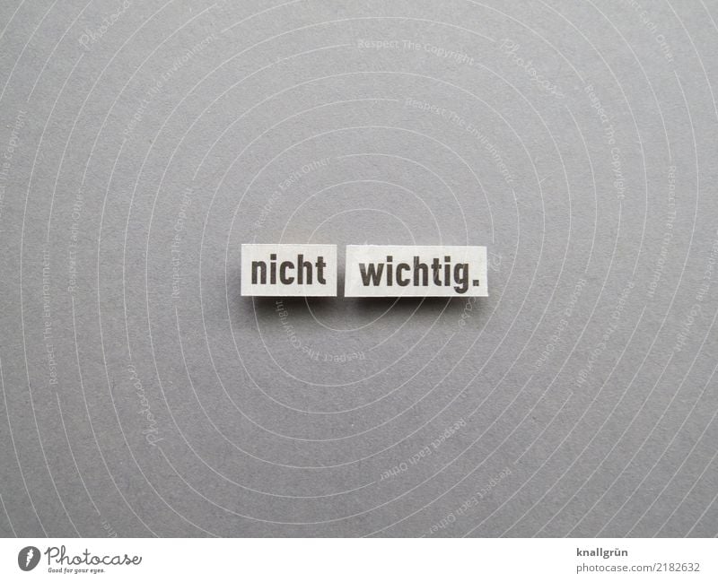 NOT IMPORTANT. Characters Signs and labeling Communicate Sharp-edged Gray Black White Emotions Moody Serene Indifference Colour photo Studio shot Deserted