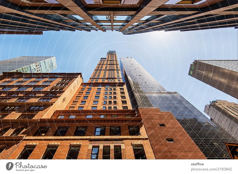 View upwards 3 New York Manhattan High-rise Worm's-eye view Tall Facade Midtown