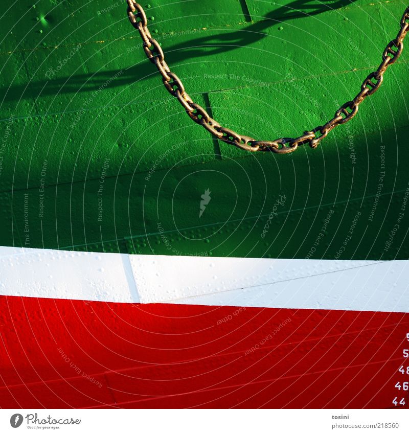 Starboard II Means of transport Green Red Watercraft Chain Digits and numbers Metal Varnish Paintwork Detail Part Anchor chain Starbord Navigation Chain link