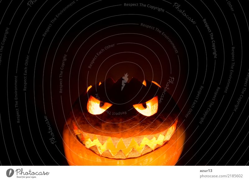 Bottom halloween pumpkin smile with hot burning fire eyes mouth Lifestyle Joy Night life Entertainment Party Feasts & Celebrations Hallowe'en Art Work of art