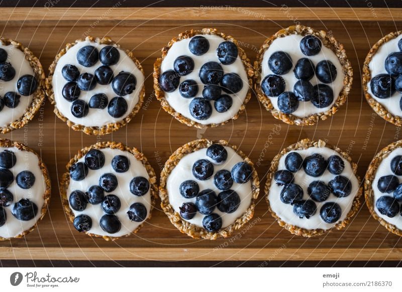 oatmeal cups Fruit Dessert Oat flakes Blueberry Nutrition Breakfast Buffet Brunch Delicious Sweet Colour photo Interior shot Deserted Neutral Background Day