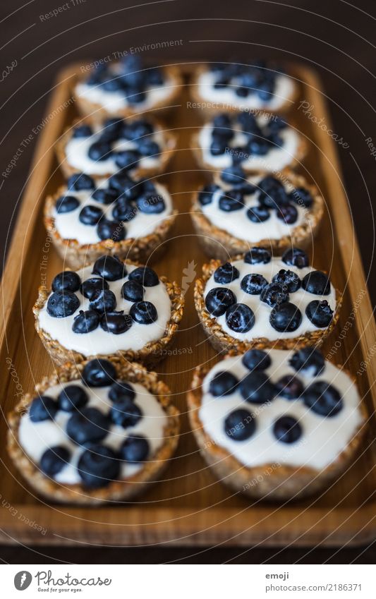 oatmeal cups Fruit Dessert Oat flakes Blueberry Nutrition Breakfast Buffet Brunch Delicious Sweet Colour photo Interior shot Deserted Neutral Background Day