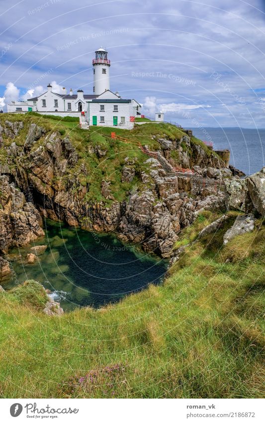 So the Irish don't get lost. Environment Nature Plant Water Sky Clouds Grass Meadow Ocean Island Deserted House (Residential Structure) Tower Lighthouse