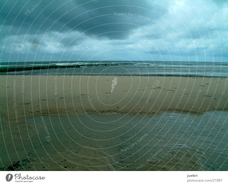 Dark clouds at the North Sea Clouds Beach Netherlands Storm Graffiti Sand