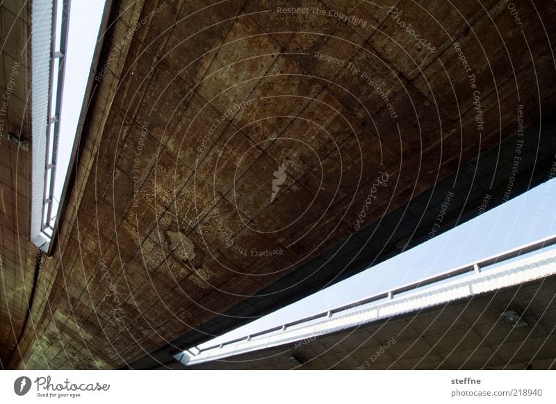 Dresden marathon Traffic infrastructure Bridge Colour photo Exterior shot Worm's-eye view Bird's-eye view Concrete Concreted Central perspective Car bridge