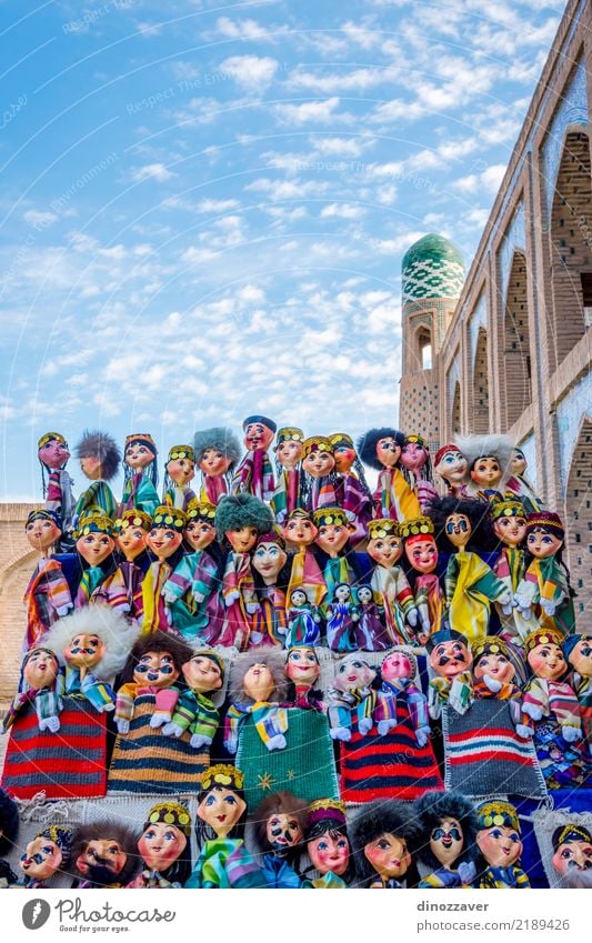 Uzbek puppets dressed in traditional clothes Style Design Vacation & Travel Tourism Decoration Human being Art Building Architecture Fashion Dress Toys Ornament