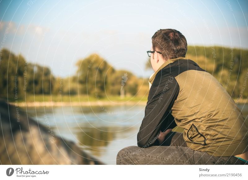 Riverboy4 Human being Masculine Young man Youth (Young adults) Man Adults 1 18 - 30 years 30 - 45 years Nature Water Autumn Tree Lakeside River bank Pants