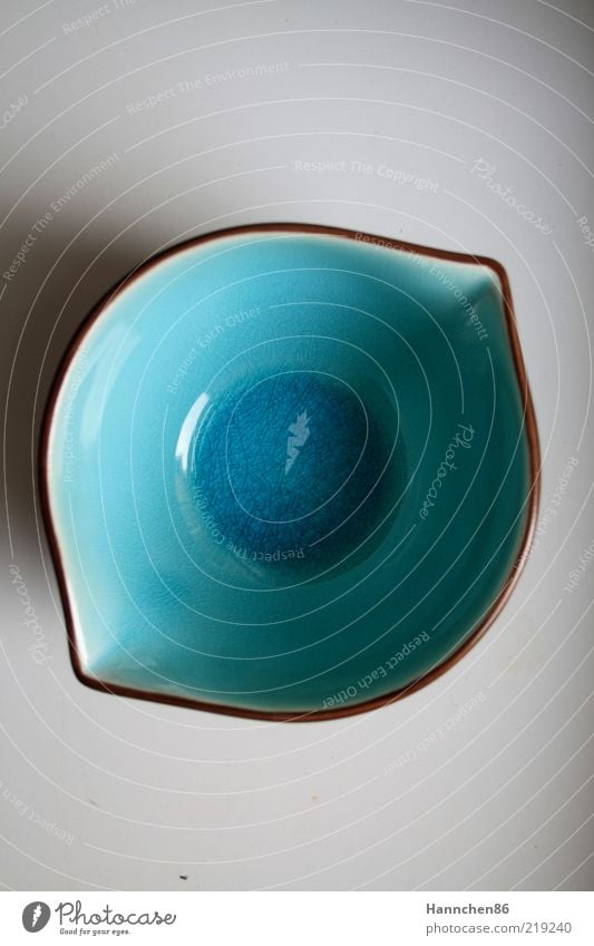 Circle in rectangle Bowl Decoration Esthetic Design Center point Perspective Calm Turquoise Contrast Blue Bordered Rectangle Containers and vessels Colour photo