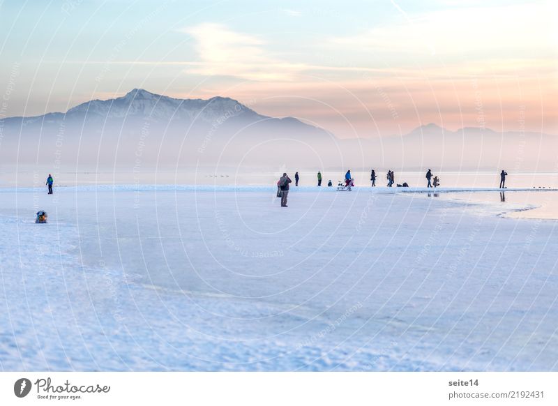 Winter, Chiemsee, Alps Trip Snow Mountain Christmas & Advent Fitness Sports Training Closing time Water Sky Fog Ice Frost Snowfall Lake Cold White Dangerous