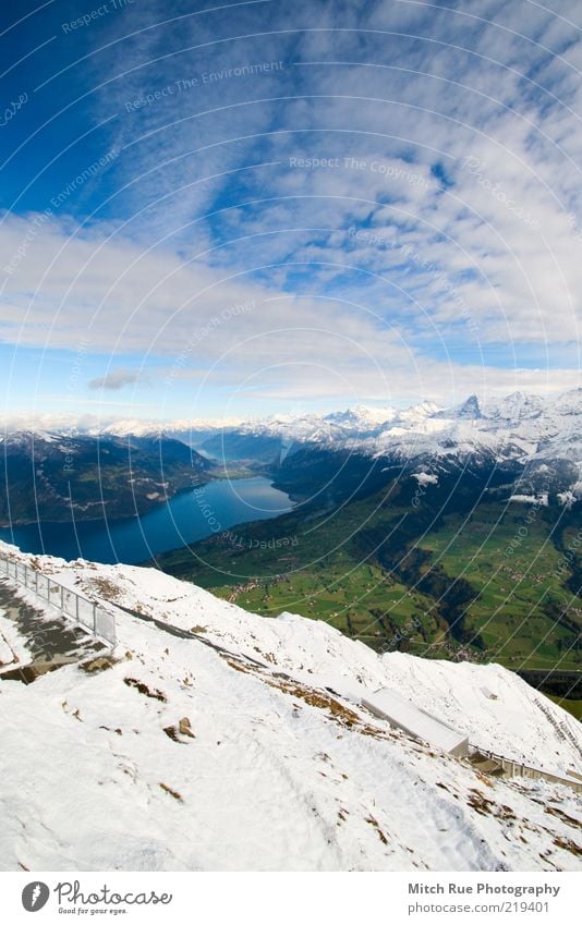 High above the world Calm Snow Mountain Environment Nature Landscape Sky Clouds Autumn Winter Rock Alps Peak Snowcapped peak Glacier Deserted Discover