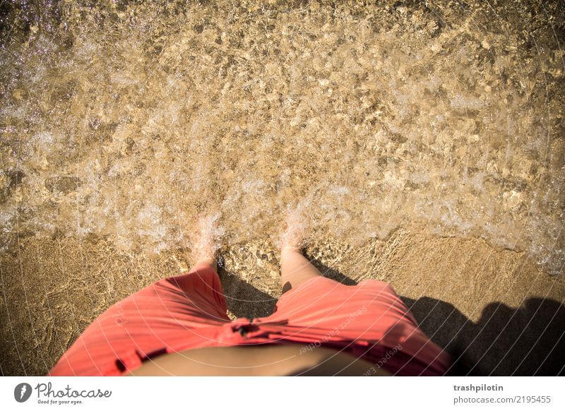 Feet in the sea Vacation & Travel Tourism Trip Adventure Far-off places Freedom Cruise Summer Summer vacation Sun Sunbathing Beach Ocean Island Waves