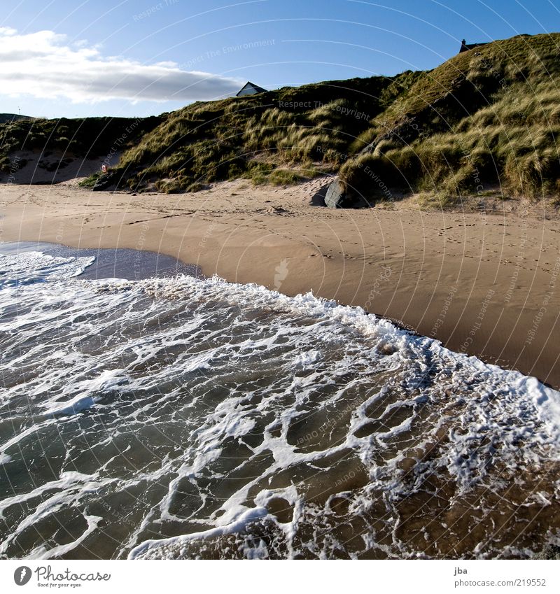 rhythm Calm Vacation & Travel Tourism Far-off places Summer Beach Ocean Waves House (Residential Structure) Nature Sand Water Sky Autumn Beautiful weather Coast